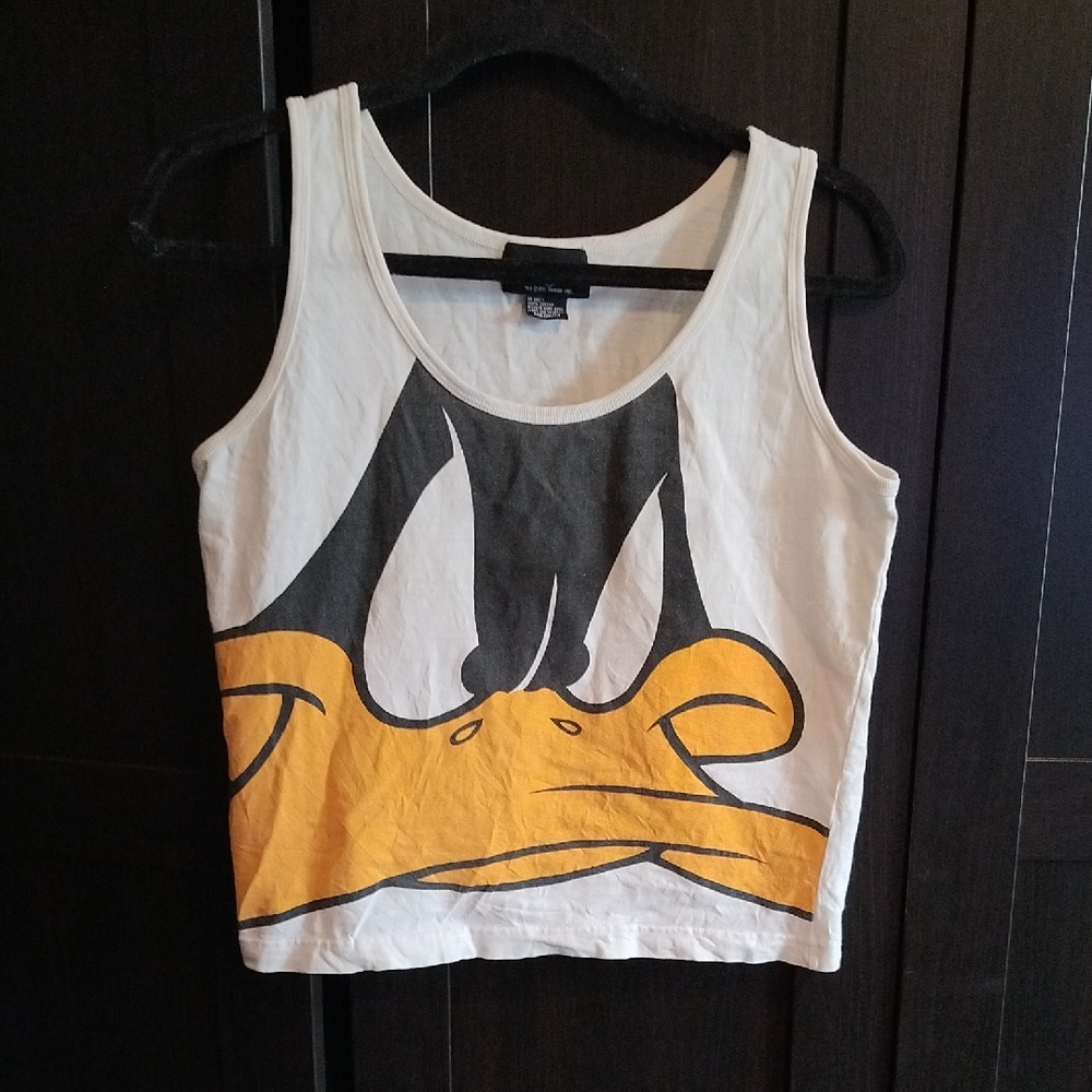 EUC Vintage Official Warner Bros. Rare Donald Duck 100% Cotton Crop Tank Medium